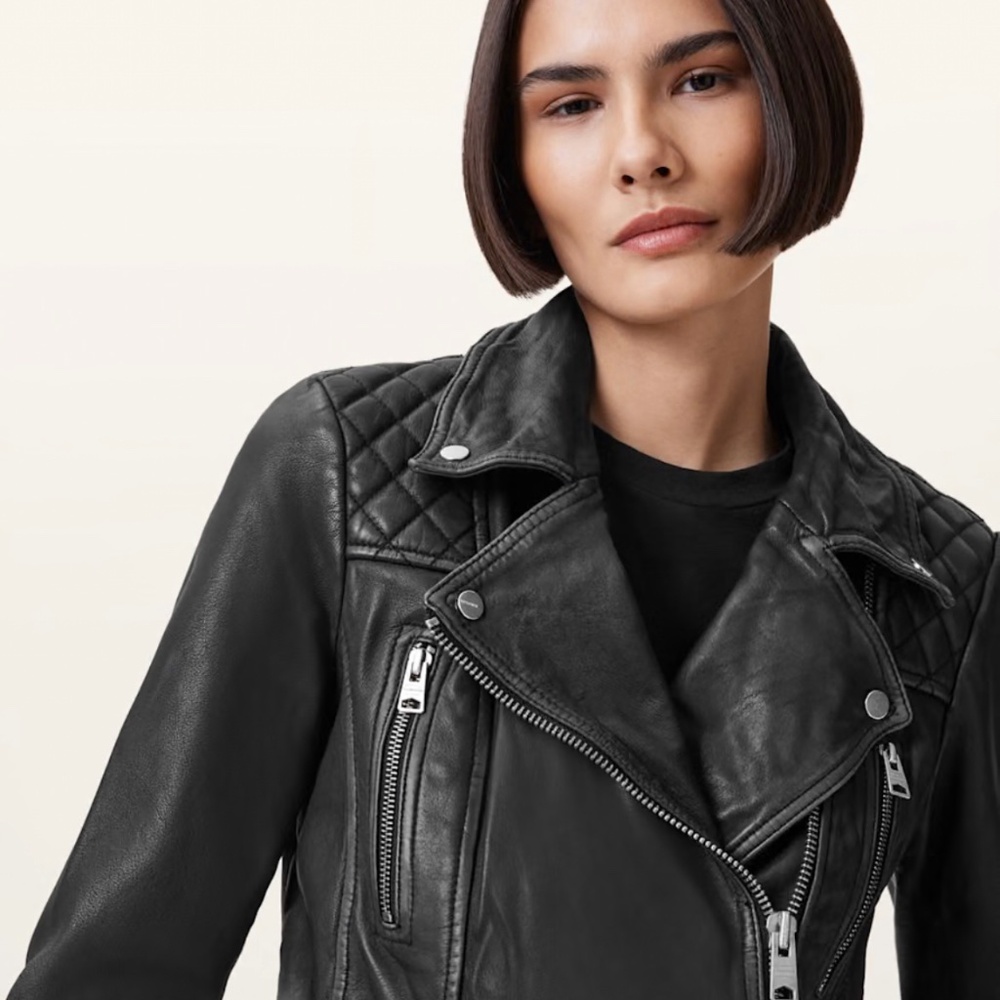 AllSaints Limited Edition Cropped Leather Jacket
